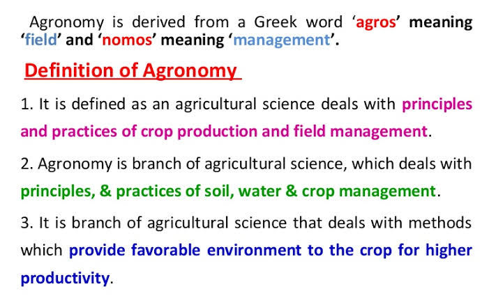 What is agronomy