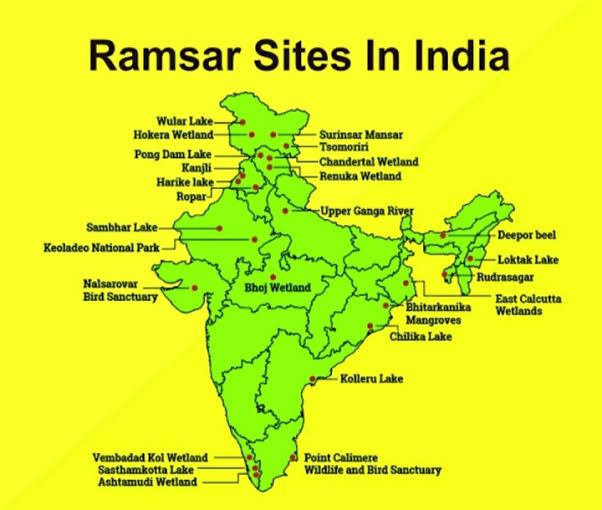 76 Ramsar Sites in India (2023) : List, Names, Map, Importance | UPSC Notes